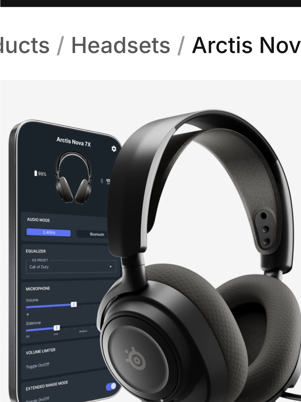 Steel series Arctis Nova 7X Wireless Gaming Headset - Black